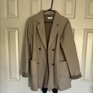 Tan Wool Blend Blazer